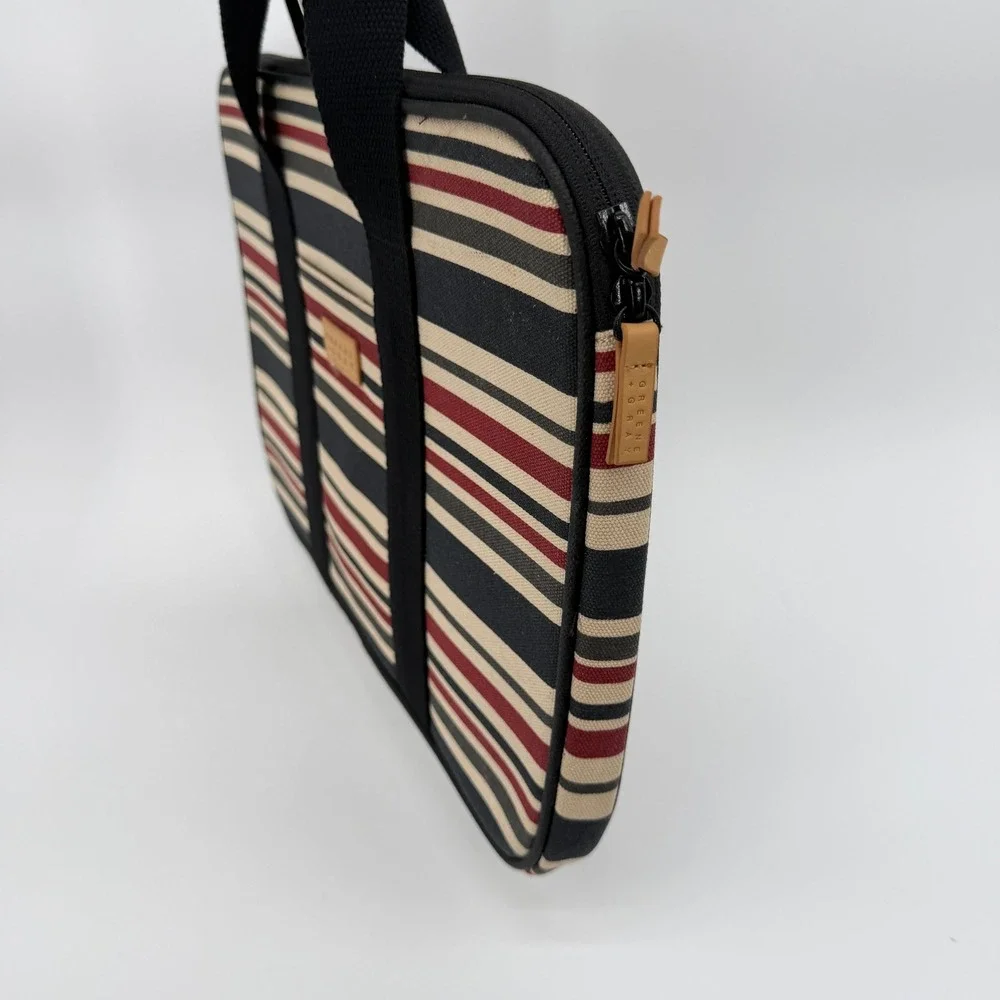 Greene & Gray‎ Brand NWT Striped Laptop Sleeve Nautical Preppy Academic Thin